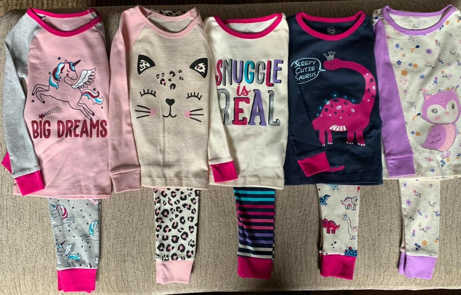 Girls 2 Piece 100% Cotton Pajamas 3-6M 12M 18M 2T 3T 4T 12 18 Month Baby Toddler