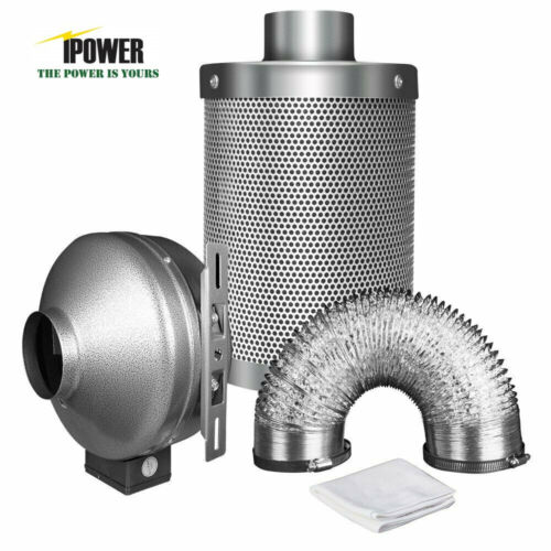 iPower 6'' Inch Inline Exhaust Blower Air Ducting Carbon Filter Fan Combo Set