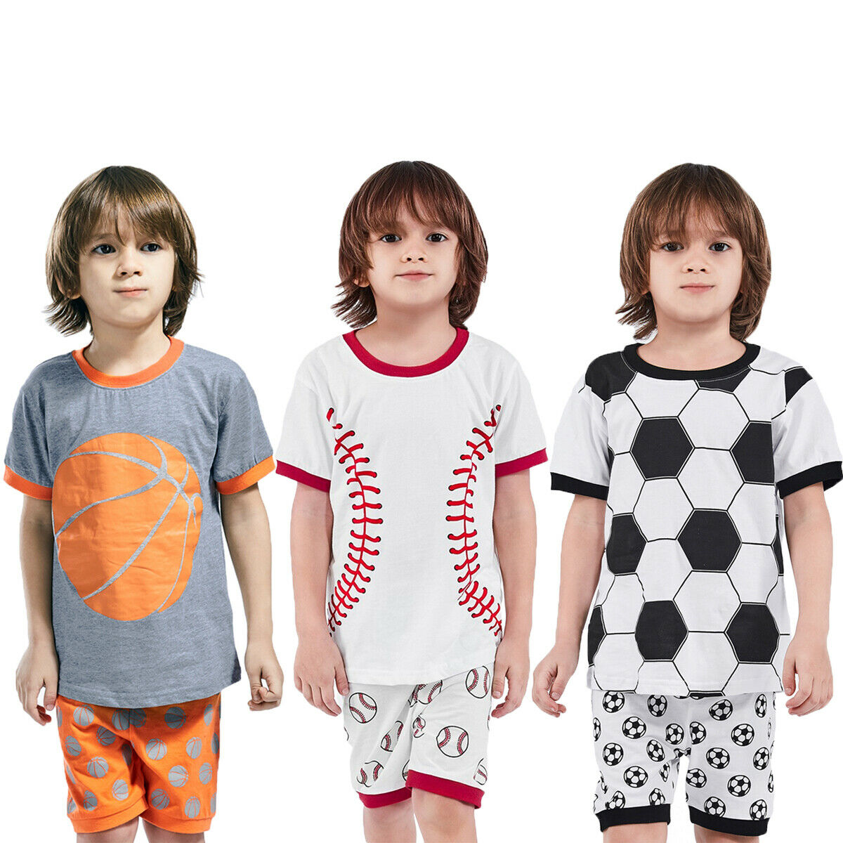Boys Sleepwear for Kids Toddler Basketball Pajama Child Cotton Short Clothes Set