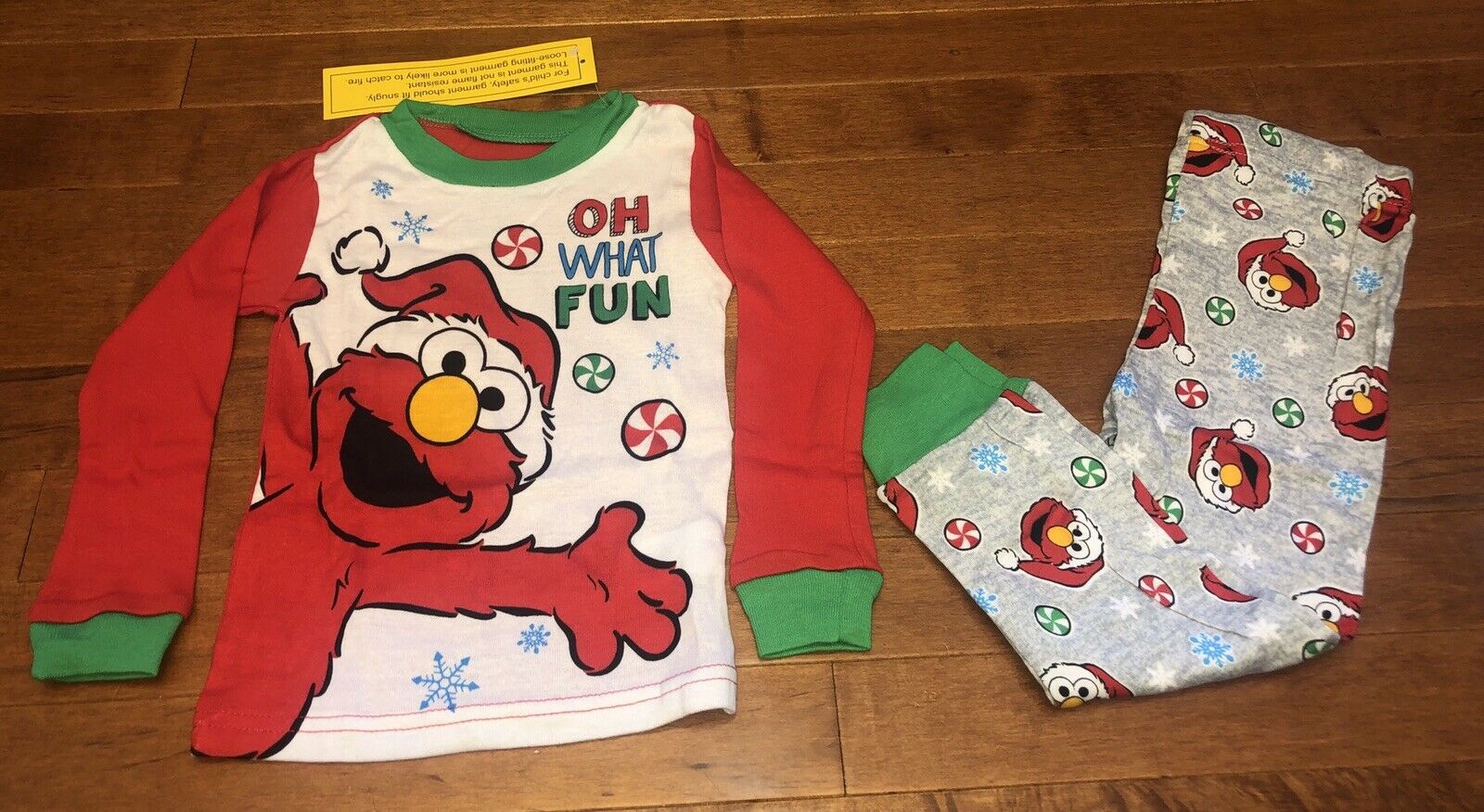Sesame Street Elmo Toddler Christmas Long Sleeve Shirt & Pants Pajamas New 3T