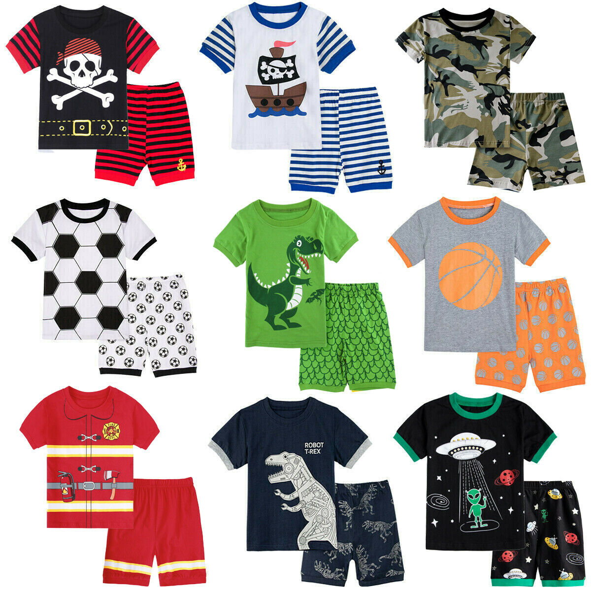 Kids Pajamas Child Sleepwear Toddler Pyjama Infant Short Clothing Set Print PJS